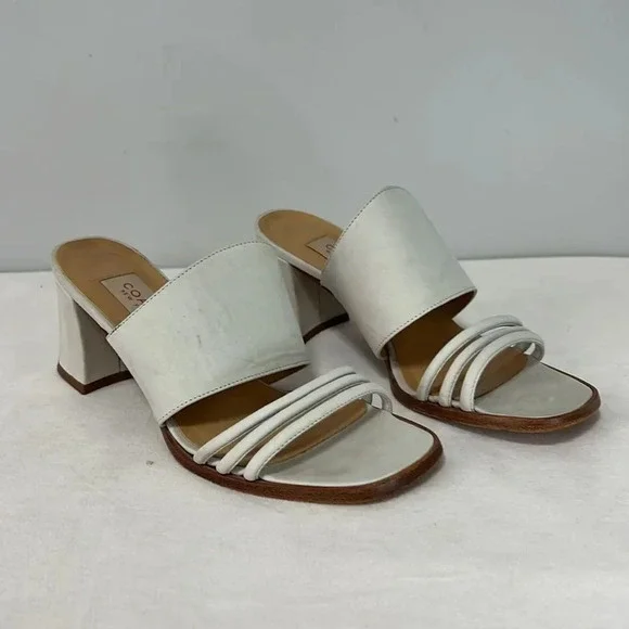 Coach Suede Off White Block Heel Strap Sandals size 7.5 - Picture 1 of 11